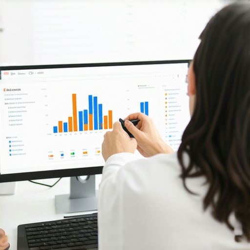 Financial Data Analysis with Debt Management Tools Person reviewing financial dashboard on computer, representing debt and credit management tools.