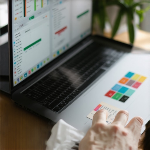 Individual analyzing credit and debt management tools on a laptop.