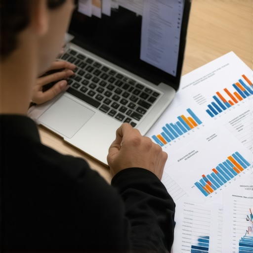 Person working on credit and debt management plans using a laptop and financial documents