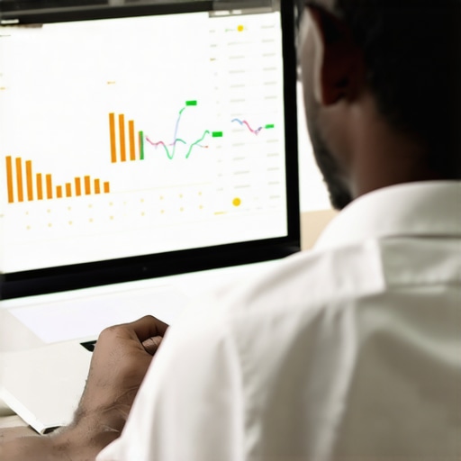 A person analyzing their credit report on a computer