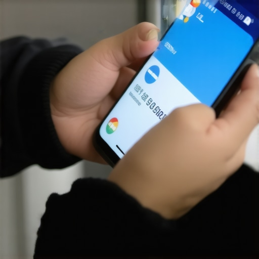 Person checking credit score on smartphone with credit card nearby