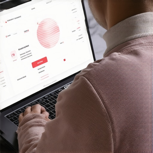 Person analyzing their credit report on a laptop for responsible credit building.