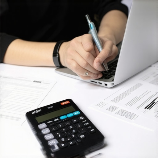 Person planning debt repayment with documents and calculator