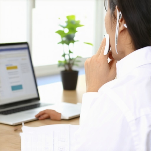 Individual consulting with bank representative over the phone about credit limit management.