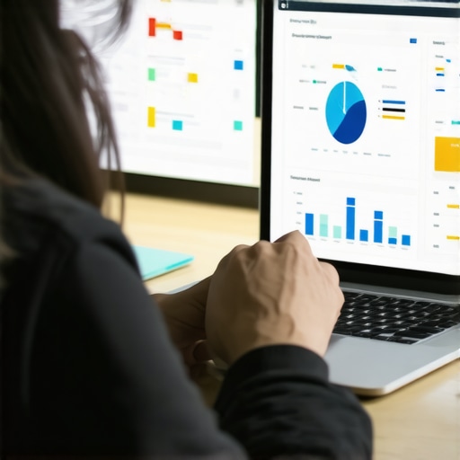 Proactive Credit Management with Digital Tools Individual reviewing credit scores and financial data on a laptop for credit health