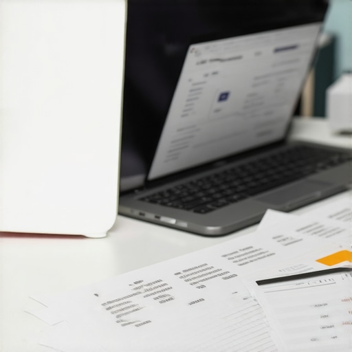 Proactive Credit Monitoring Individual analyzing credit report on laptop for ongoing credit health