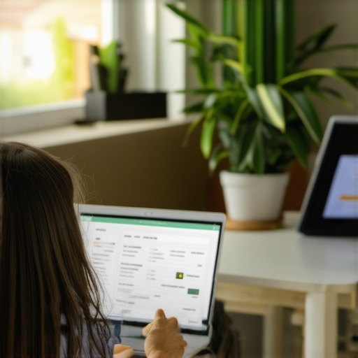 Reviewing Credit Report at Home Person analyzing credit report on laptop to improve credit score