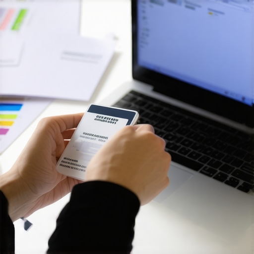Person analyzing credit report on a laptop to improve chances for high-limit credit cards.