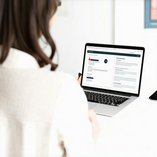 Person analyzing credit scores on a laptop to improve personal and business credit