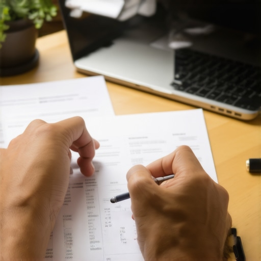Person analyzing credit reports and preparing dispute letters