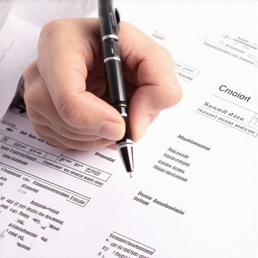 Individual analyzing credit reports for inaccuracies.