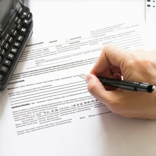 Person analyzing medical bills and records for inaccuracies