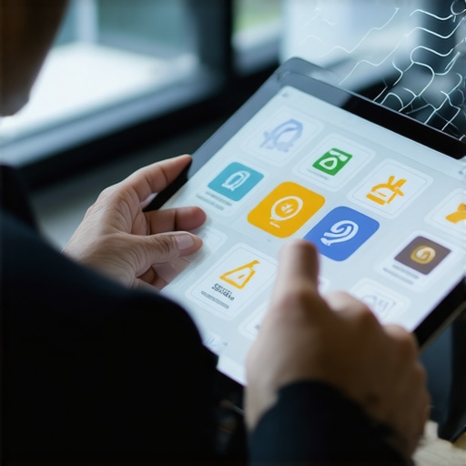 A person checking their credit report on a tablet with alert notifications.