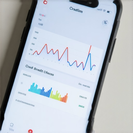 A person monitoring their credit score on a smartphone app with real-time alerts.