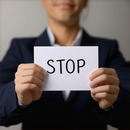 A person holding a stop sign and a letter, symbolizing stopping debt collection calls