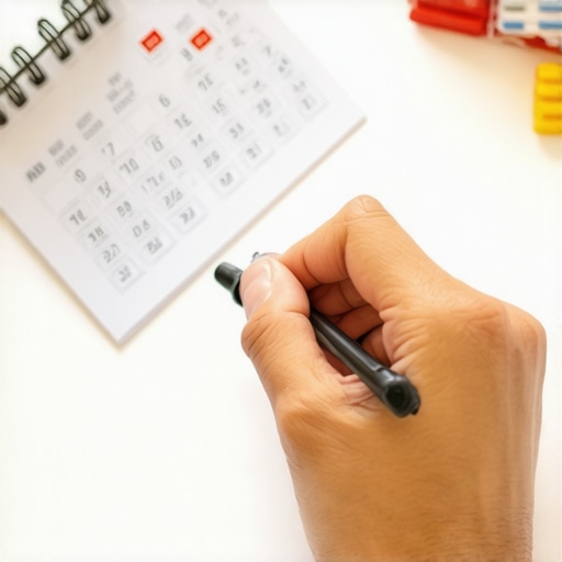 A person marking dates on a calendar to plan credit inquiries for better approval chances.