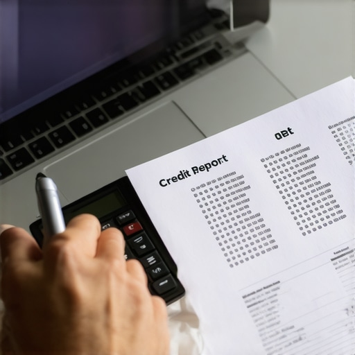 Person analyzing credit reports for credit rebuilding strategies.