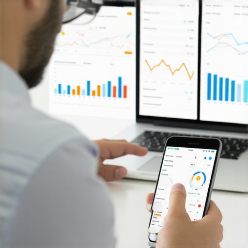 Person analyzing credit report on laptop with financial charts