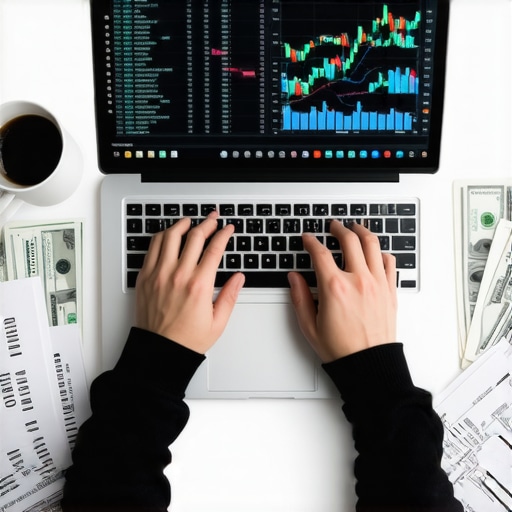 Person reviewing credit reports and managing finances with digital tools