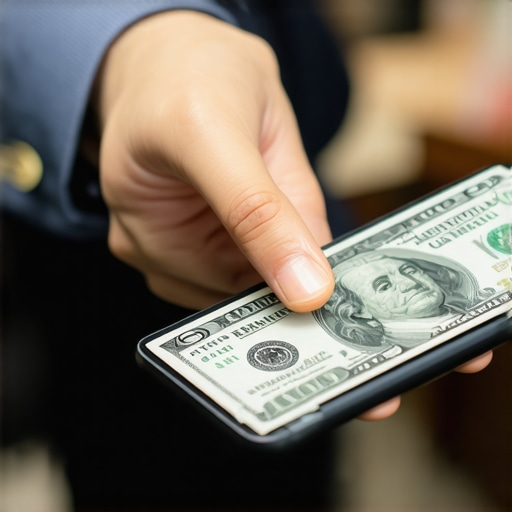 Person setting up automatic transfer to savings account for emergency fund