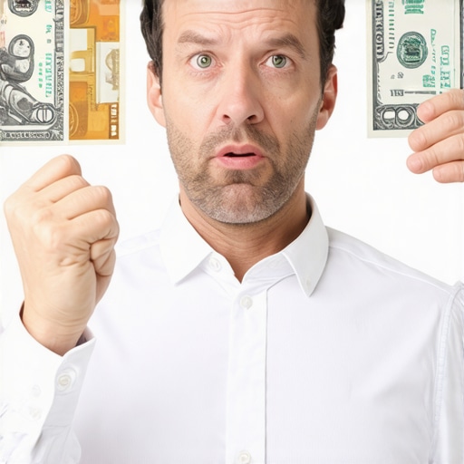 Person confidently communicating in a debt collection scenario.
