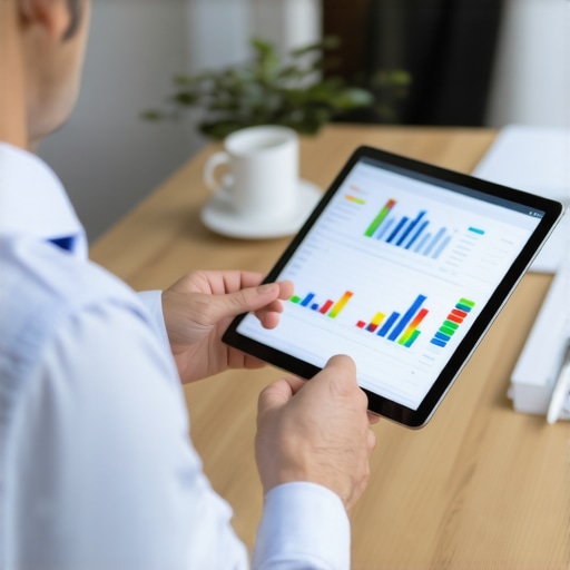 Financial advisor explaining credit strategies using digital tools and charts.