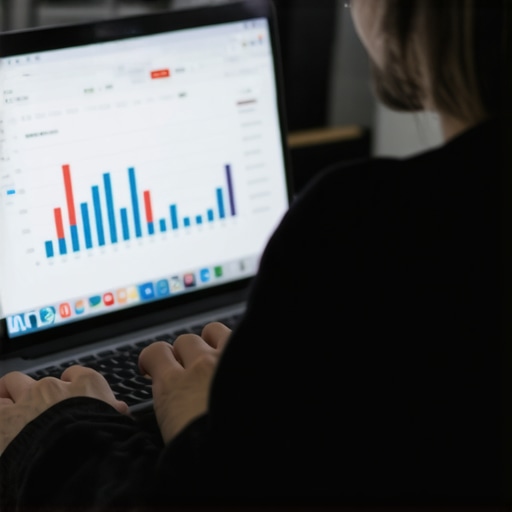 Digital Tools for Credit Management Person managing credit scores and budgeting on laptop with financial apps.