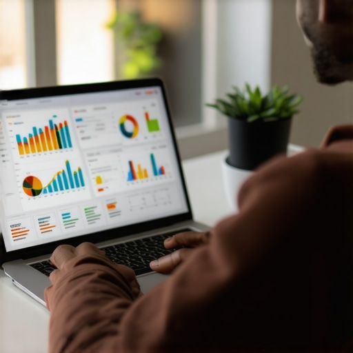 Person analyzing credit scores on laptop with financial tools
