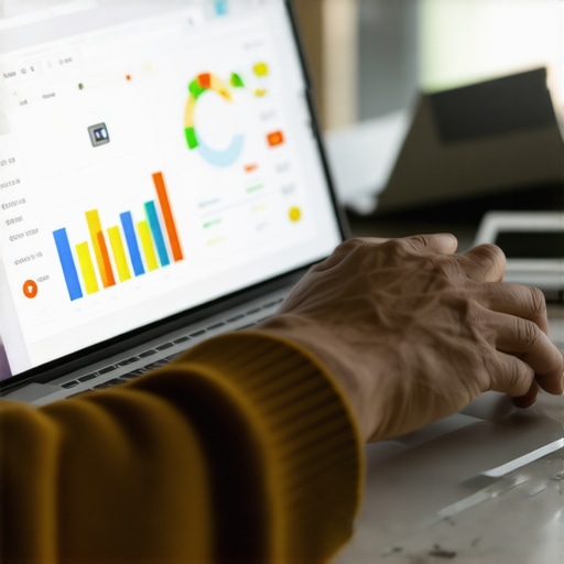Person managing credit score and debt with online tools on a laptop.