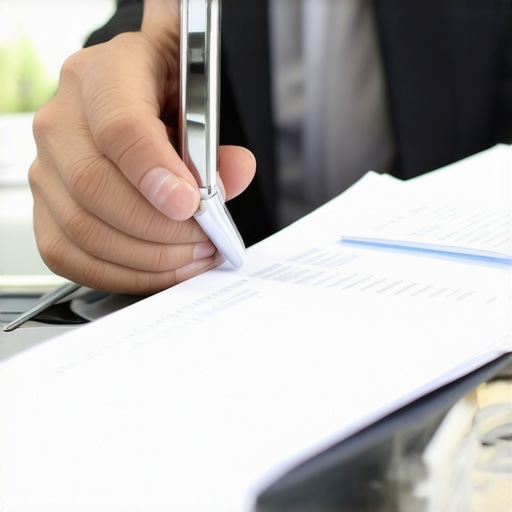 Person negotiating with credit company over phone with financial documents on desk