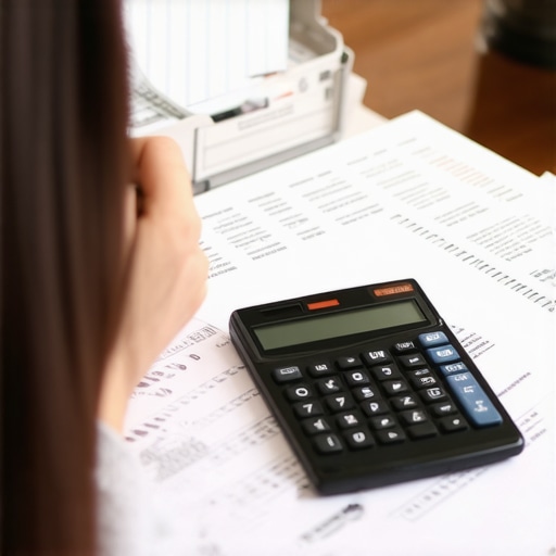 Person analyzing financial documents to assess borrower stability