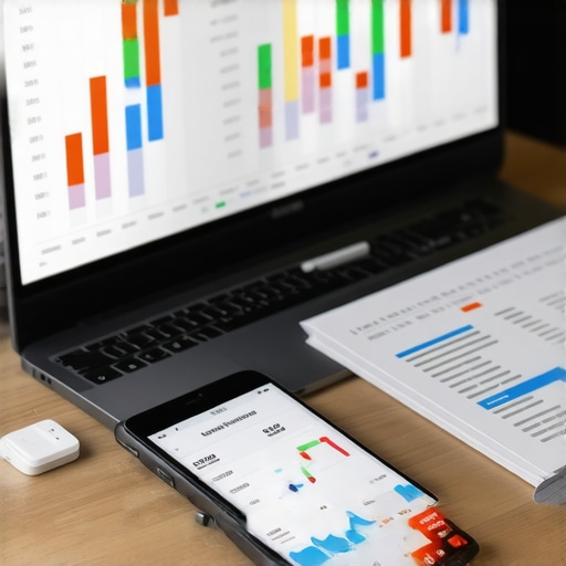Laptop, smartphone, and documents on credit management