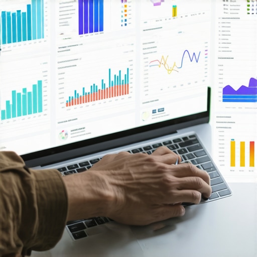 Leveraging Technology for Credit Maintenance Person reviewing credit report and financial data on a laptop as part of credit management