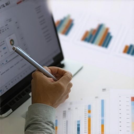 Individual analyzing credit data on a computer for proactive financial maintenance.