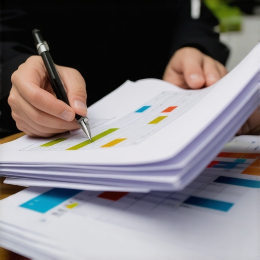 Person analyzing credit report and financial documents for credit management