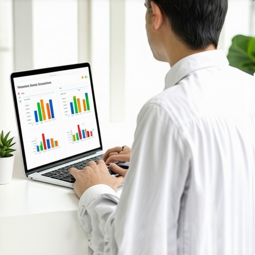 A person analyzing financial charts on a laptop for debt and credit health