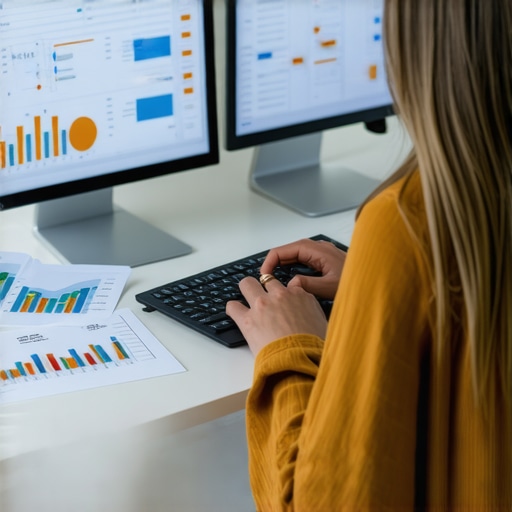 Individual managing credit tools and documents for financial stability.