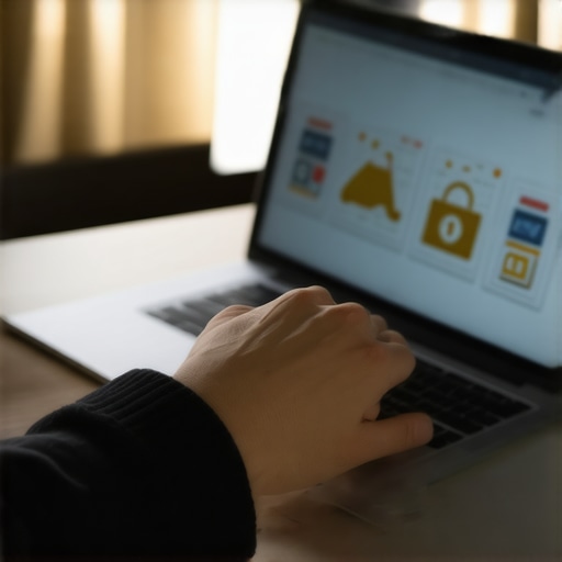 Person reviewing their credit report using a computer and financial dashboard