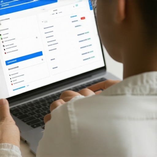 Ongoing Credit Management Tools for Financial Stability Individual analyzing credit data on computer for credit health monitoring.