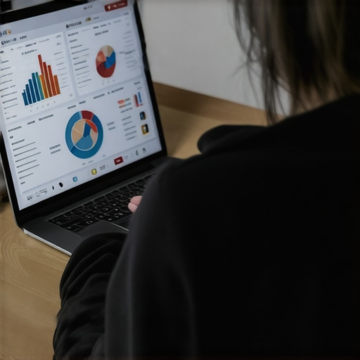 Ongoing Credit Monitoring and Management Person analyzing credit report data on a laptop for credit maintenance