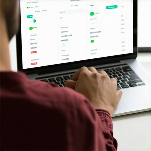 Person analyzing credit report details on a laptop.