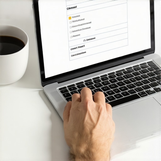Person analyzing credit report on a laptop.