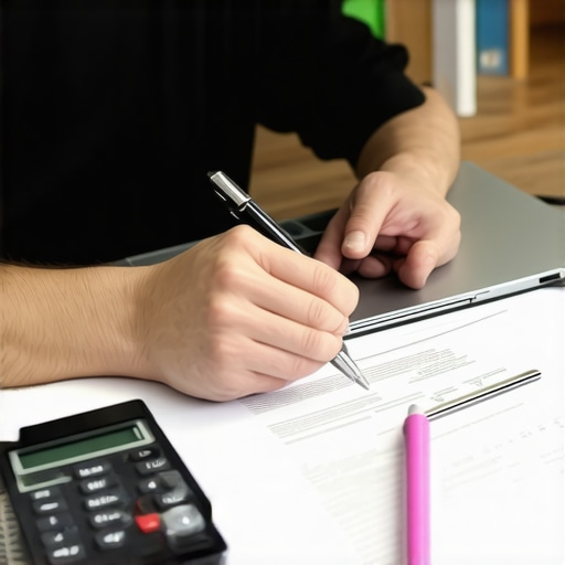 Person analyzing credit report on laptop to manage credit score after loan payoff.