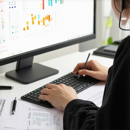 Individual analyzing credit report documents on a laptop to identify address errors