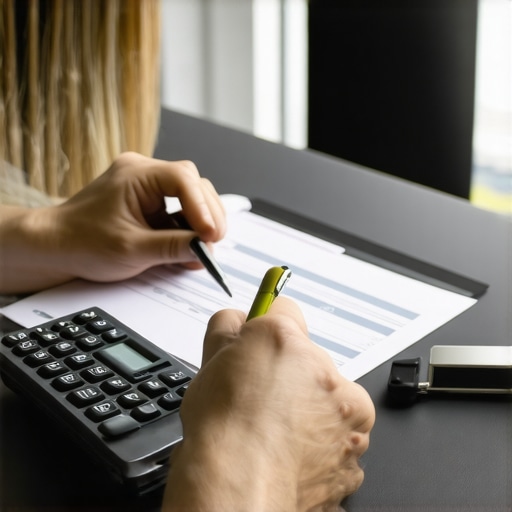 Person analyzing credit report to improve credit score.