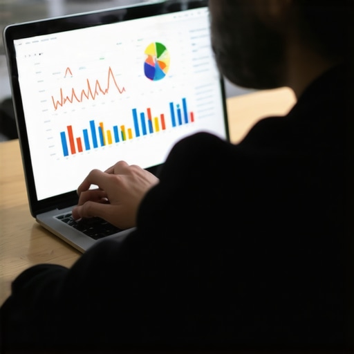 Person analyzing credit report data on a laptop screen