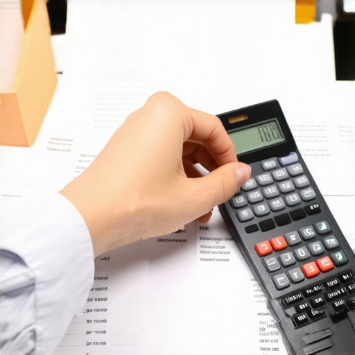 Person analyzing credit reports and financial documents at a desk.