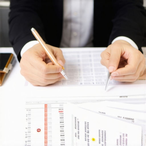 Individual analyzing shared debt details on financial statements