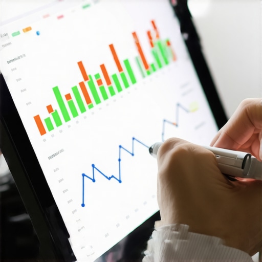 Individual analyzing credit scores and financial data on a tablet for credit building