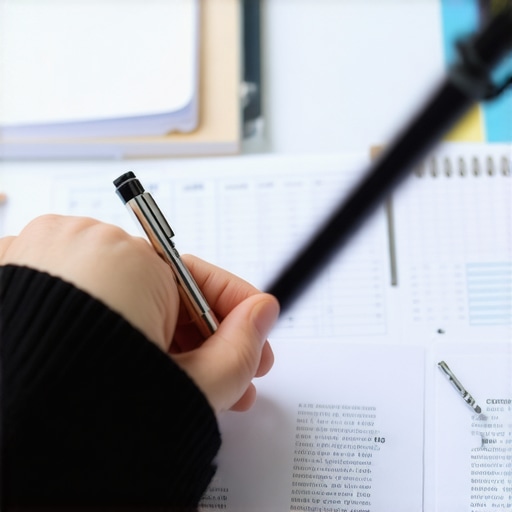 Person analyzing credit report documents with calendar and notes